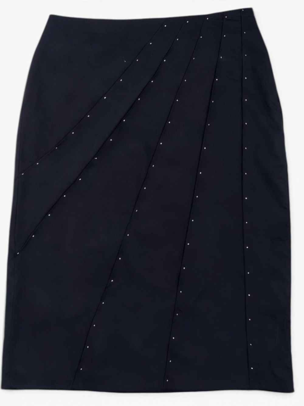 August Silk Black Beaded Fitted Pleated Pencil Skirt Party Cocktail Size 8 - Picture 3 of 8